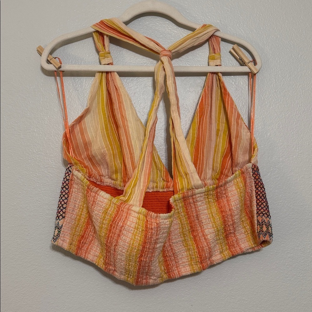 by Anthropologie Striped Smocked Tank in Yellow Multi - Picture 3 of 6